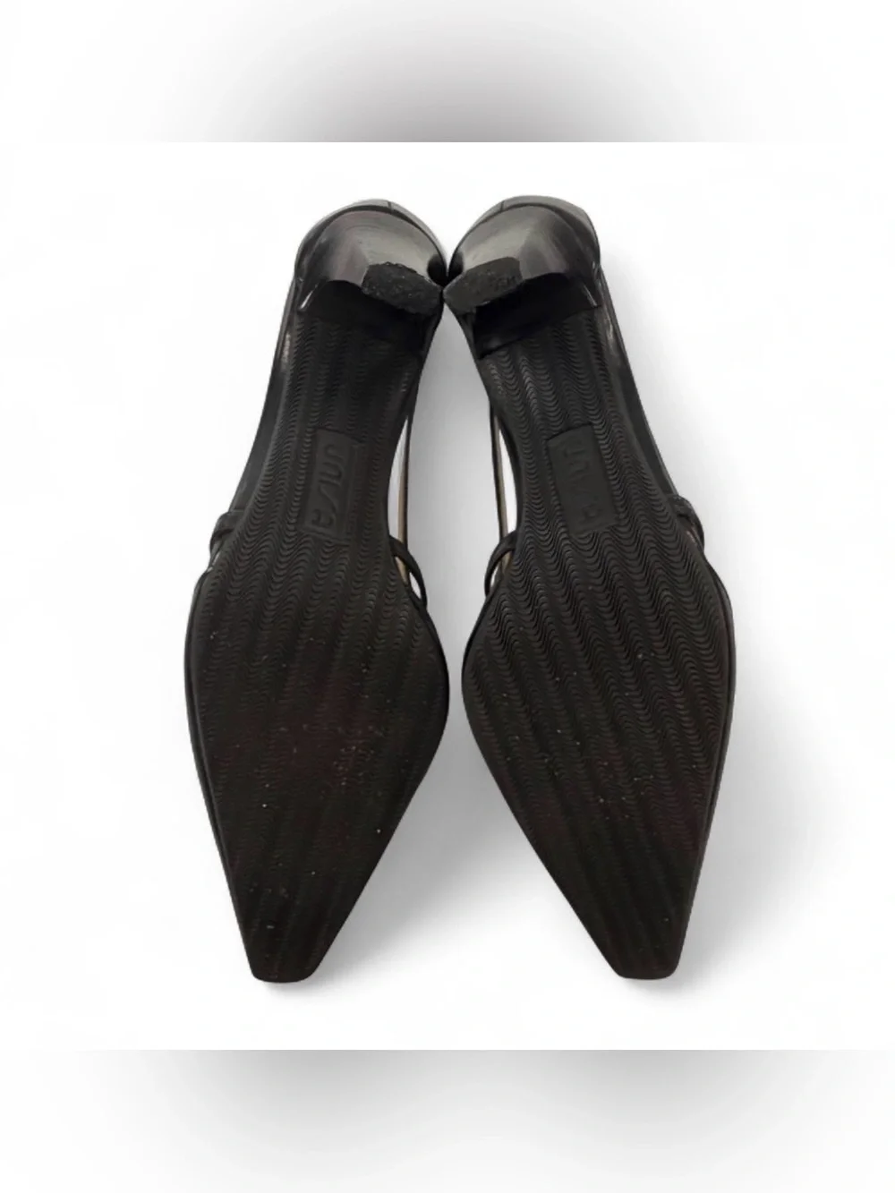 Unisa Black Cutout Slingback Pointed Heels size: US 8